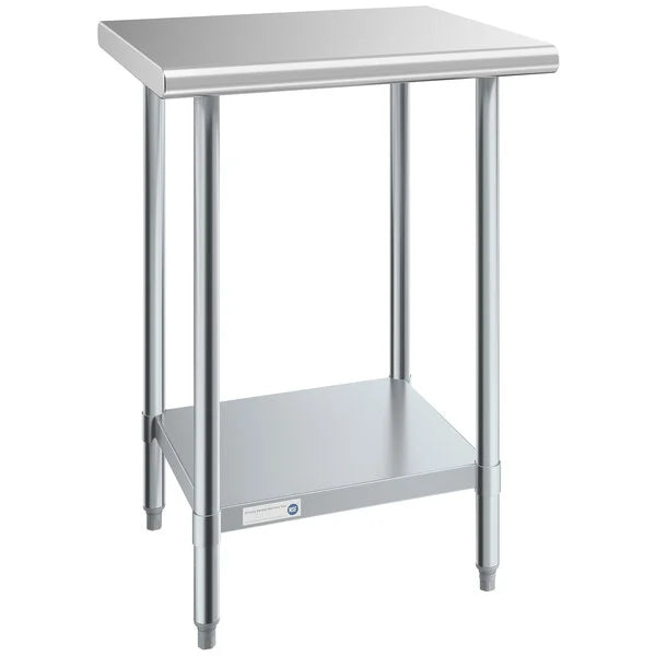 24" x 36" S/S WORKTABLE WITH BACKSPLASH AND G/S UNDERSHELF AND LEGS ...