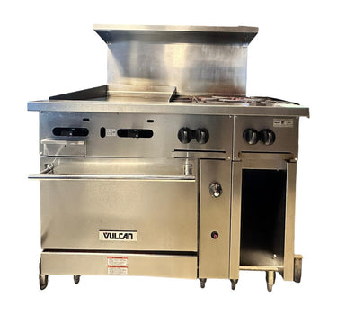 Vulcan 48S-24G4BN 4 Burner Range with Manual Griddle and Standard Oven - Natural Gas