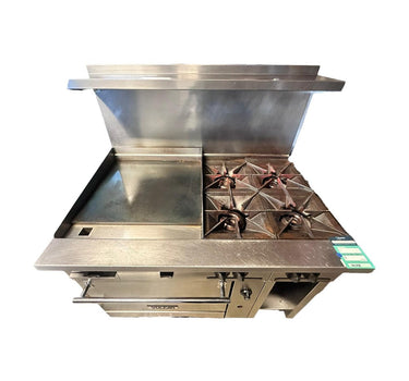 Vulcan 48S-24G4BN 4 Burner Range with Manual Griddle and Standard Oven - Natural Gas