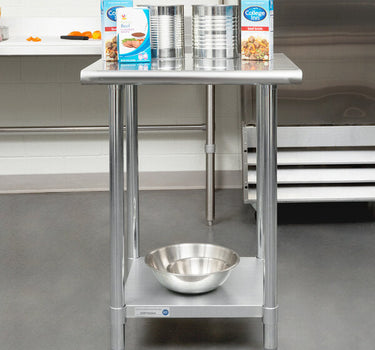 30" x 60" S/S WORKTABLE WITH G/S UNDERSHELF AND LEGS