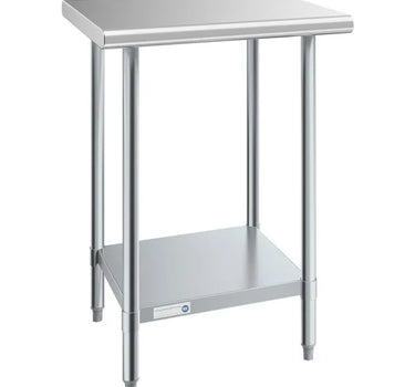 30" x 30" S/S WORKTABLE WITH BACKSPLASH AND G/S UNDERSHELF AND LEGS