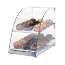 Omcan 44374 2 Tray Curved Glass Bakery Display Case With Rear Door