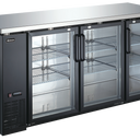 Omcan BB-CN-0020-GH 73" 3 Door Glass Back Bar Refrigerator