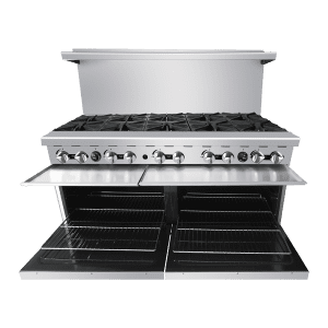 Cook Rite AGR-6B24GR — 60″ Gas Range with Six (6) Open Burners & 24″ Griddle