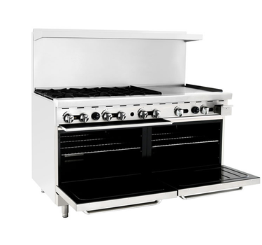 Cook Rite AGR-6B24GR — 60″ Gas Range with Six (6) Open Burners & 24″ Griddle