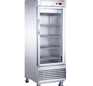 New Air NSGR-28-H 28" SINGLE STAINLESS STEEL GLASS DOOR REFRIGERATOR