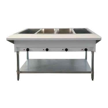 Omcan FW-CN-0004-NG 4 Pan Natural Gas Hot Food Table with Cutting Board