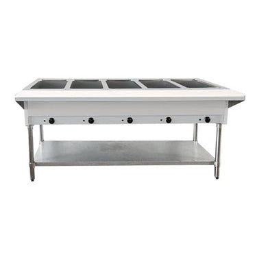 Omcan FW-CN-0005-LP 5 Pan Propane Gas Hot Food Table with Cutting Board