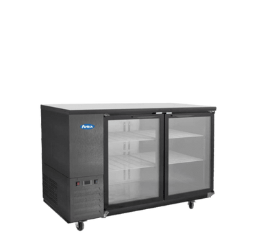 Atosa SBB48GGRAUS2 — 48″ Black Shallow Depth Back Bar Cooler with Glass Doors