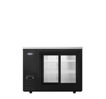 Atosa SBB48SGGRAUS2 – 48″ Black Shallow Depth Back Bar Cooler with Sliding Glass Doors