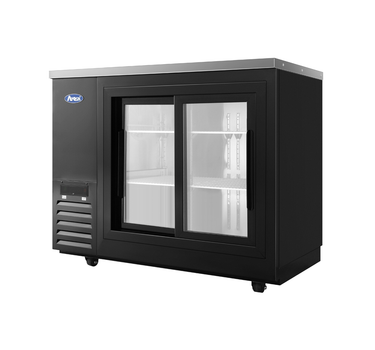 Atosa SBB48SGGRAUS2 – 48″ Black Shallow Depth Back Bar Cooler with Sliding Glass Doors