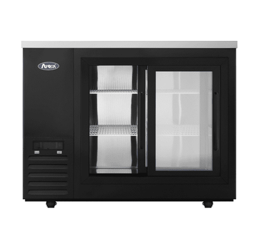 Atosa SBB48SGGRAUS2 – 48″ Black Shallow Depth Back Bar Cooler with Sliding Glass Doors