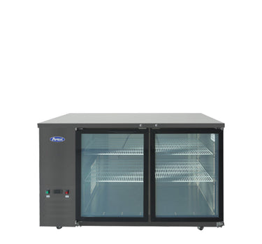 Atosa SBB59GGRAUS2 — 59″ Black Shallow Depth Back Bar Cooler with Glass Doors