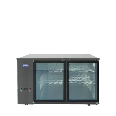 Atosa SBB59GGRAUS2 — 59″ Black Shallow Depth Back Bar Cooler with Glass Doors