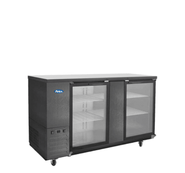 Atosa SBB69GGRAUS2 — 69″ Black Shallow Depth Back Bar Cooler with Glass Doors