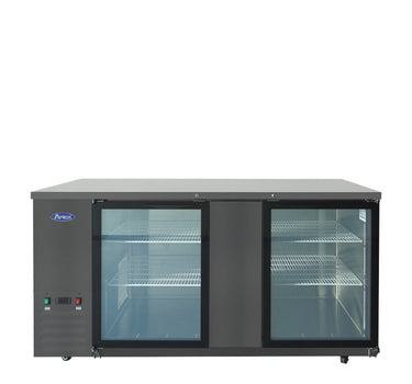 Atosa SBB69GGRAUS2 — 69″ Black Shallow Depth Back Bar Cooler with Glass Doors