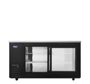 Atosa SBB69SGGRAUS2 – 69″ Black Shallow Depth Back Bar Cooler with Sliding Glass Doors