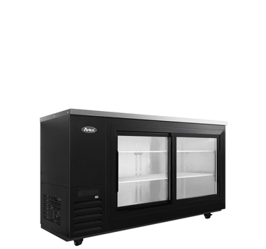 Atosa SBB69SGGRAUS2 – 69″ Black Shallow Depth Back Bar Cooler with Sliding Glass Doors