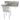 Omcan 25264 One Compartment Corner Drain Pot Sink Right Drainboard Options