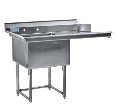 SINGLE SINK 24" X 24" DRAIN BOARD LEFT TO THE DISHWASHER