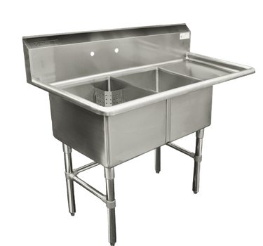 Thorinox TDS-2424-R24 DOUBLE SINK 24" x 24" WITH RIGHT DRAINB