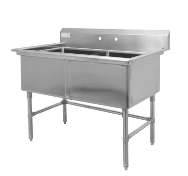 Thorinox TDS-2424-0 DOUBLE SINK 24" x 24" NO DRAINBOARD