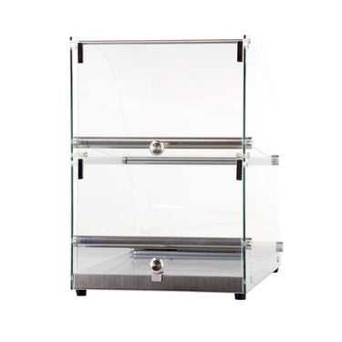 Omcan 44374 2 Tray Curved Glass Bakery Display Case With Rear Door