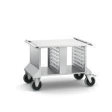Rational I Combi Pro  Stand II MobilityLine 6-Half Size  31-1/8 Inch Stainless Steel with 14 Support Rails