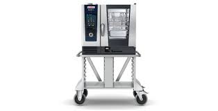 Rational I Combi Pro  Stand II MobilityLine 10-Half Size  31-1/8 Inch Stainless Steel with 14 Support Rails