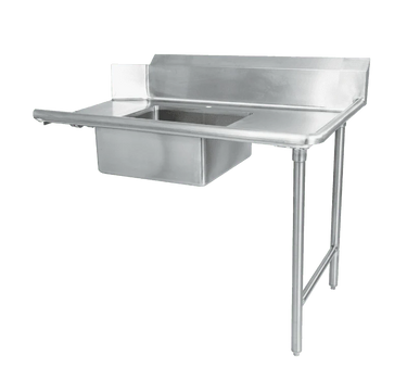 30" x 72" SOILED DISH TABLE - RIGHT - STAINLESS STEEL BASKET INCLUDED / 2 HOLES FOR WALL MOUNT FAUCET