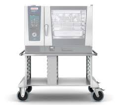 Rational I Combi Pro  Stand II MobilityLine 6-Half Size  31-1/8 Inch Stainless Steel with 14 Support Rails