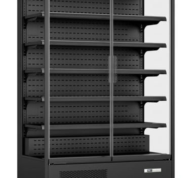 New Air - 50" Black Refrigerated Merchandiser w/ 2 Glass Swing Doors - NMD-50-2H