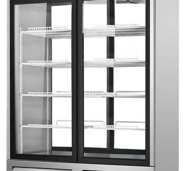 New Air - 48" Stainless Steel Pass-Through Refrigerator w/ 4 Sliding Glass Doors - NSGR-48-PT