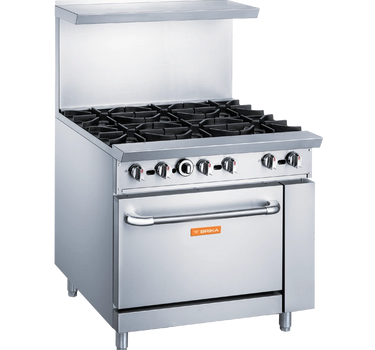Brika - 36" Natural Gas Range w/ 6 Burners - BGR-6B