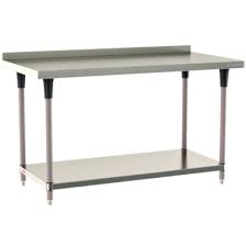 30" x 36" S/S WORKTABLE WITH BACKSPLASH AND S/S UNDERSHELF AND LEGS