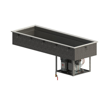 Two-well 120-volt NSF 7-certified refrigerated modular drop-in cold well with flat flange