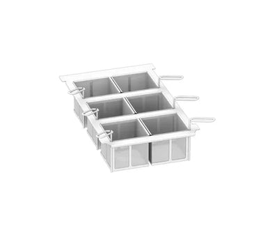 Rational 60.75.305 Portion Basket Kit includes (6) 1/6 GN perforated baskets and frame