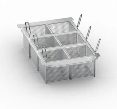 Rational 60.75.307 Portion Basket Kit includes (6) 1/6 GN frying baskets and frame