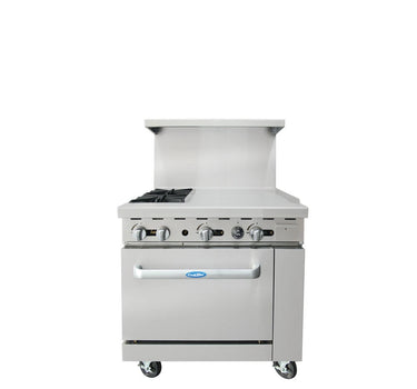 36" GAS RANGE W/2 BURNERS - RIGHT 24" MANUAL GRIDDLE