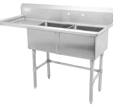 Thorinox TDS-1818-L18 DOUBLE SINK 18" x 18"  WITH LEFT DRAINB