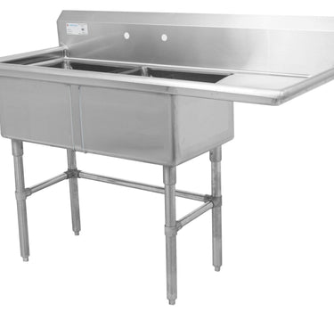 Thorinox TDS-1818-R18 DOUBLE SINK 18" x 18"  WITH LEFT DRAINB