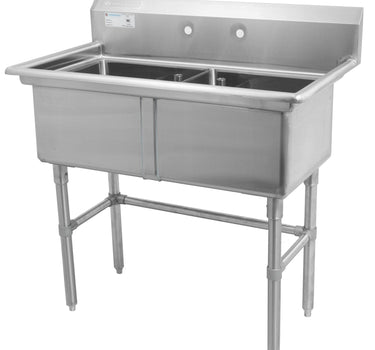 Thorinox TDS-1818-0 18″ x 18″ Two Compartment Sink with No Drainboard